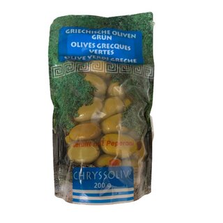 Thraki Oliven Grün mit Peperoni 200gr (8)