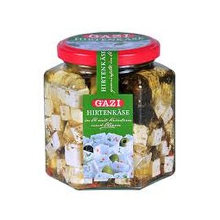 Gazi Würfelkäse mit Oliven im Glas 375gr