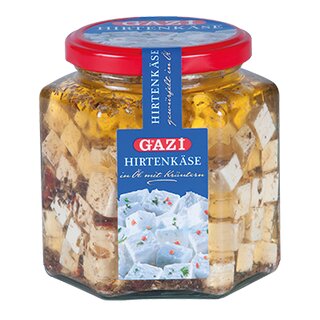 Gazi Würfelkäse mit Kräuter im Glas 370gr