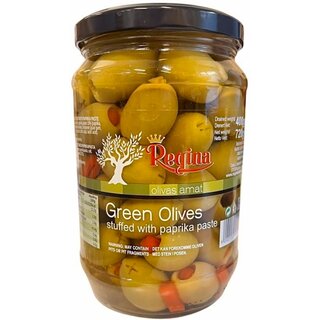 Regina - grüne Oliven mit Peperoni 720gr